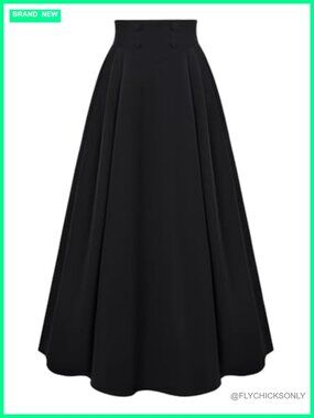 Maxi High Waisted A Line Skirt with Pockets Renaissance Skirt